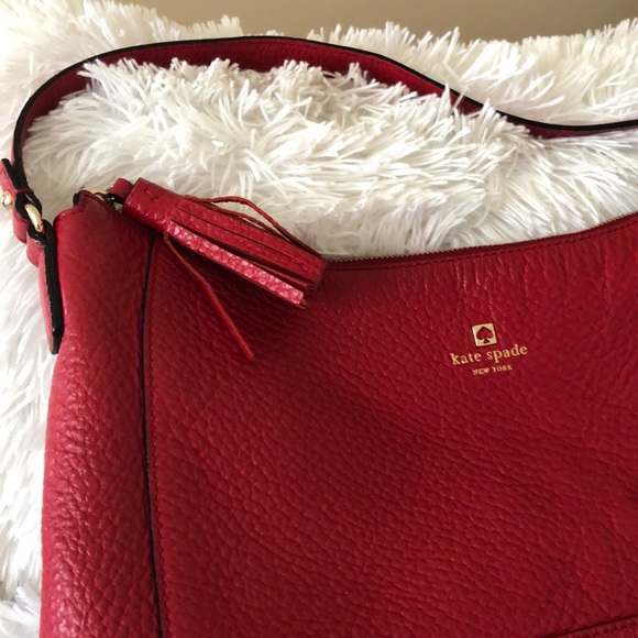 Kate Spade Classic Hobo Style Red Purse - Picture 5 of 7